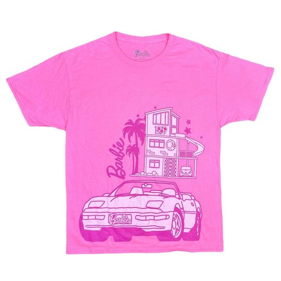 Mattel Barbie Neon Pink On Pink Tee - Picture 1 of 4